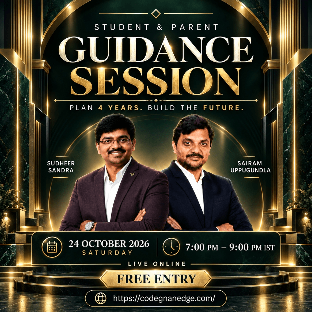 Free Live Online Webinar with Sudheer Sandra and Sairam Uppugundla on Saturday, 24th October 2026, from 7:00 PM – 9:00 PM IST