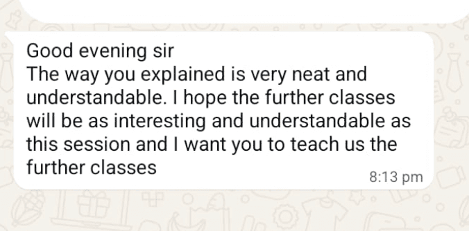 Student WhatsApp feedback 2