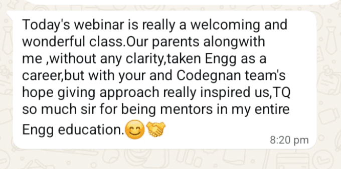 Student WhatsApp feedback 4