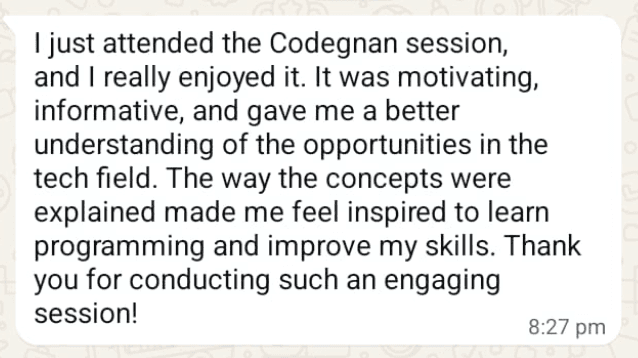 Student WhatsApp feedback 6