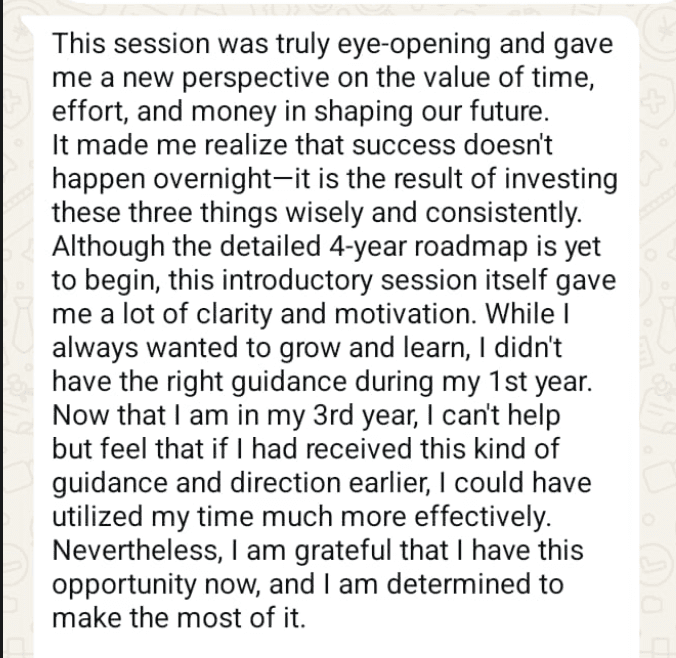 Student WhatsApp feedback 8